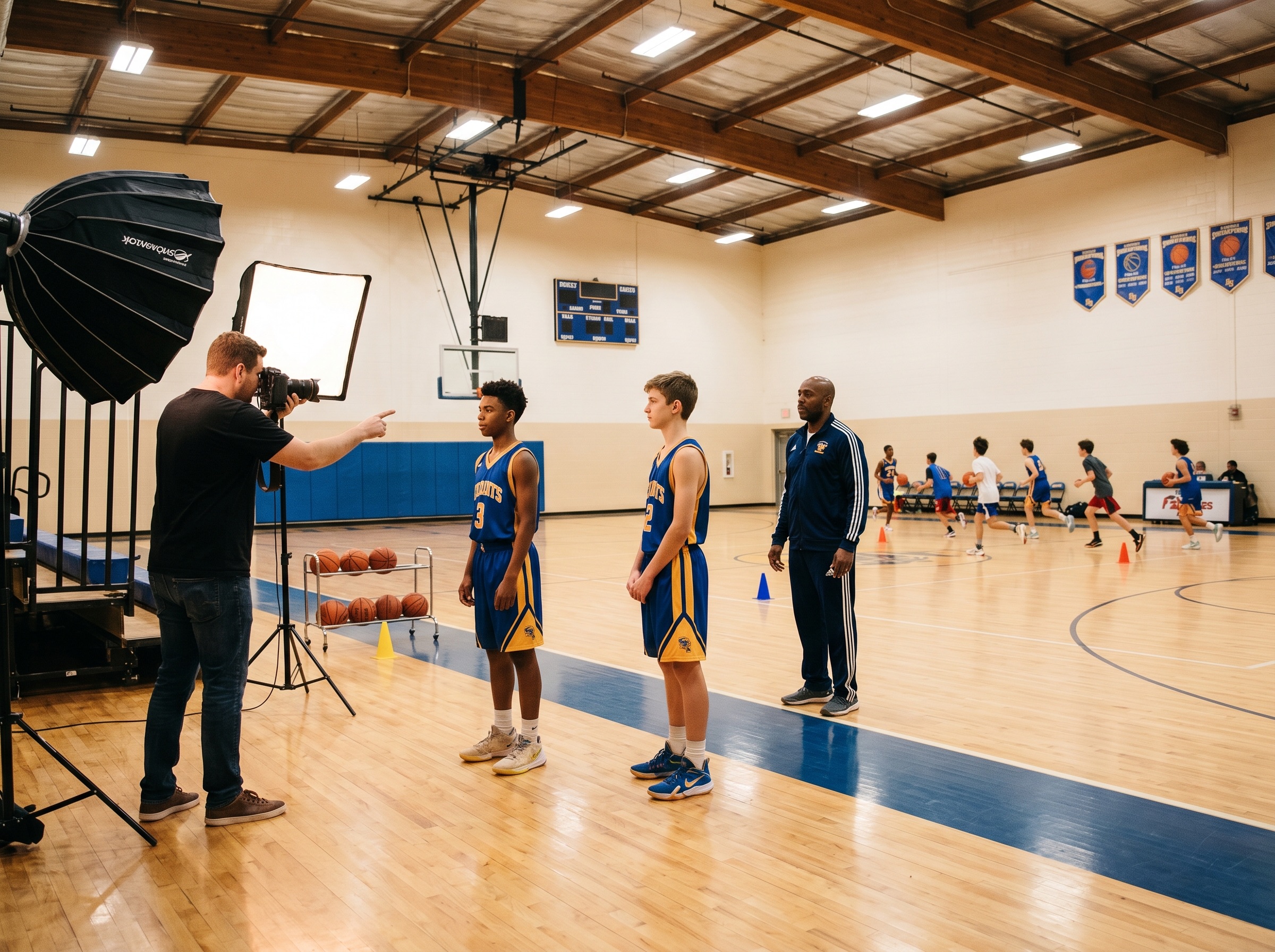 Basketball picture day setup