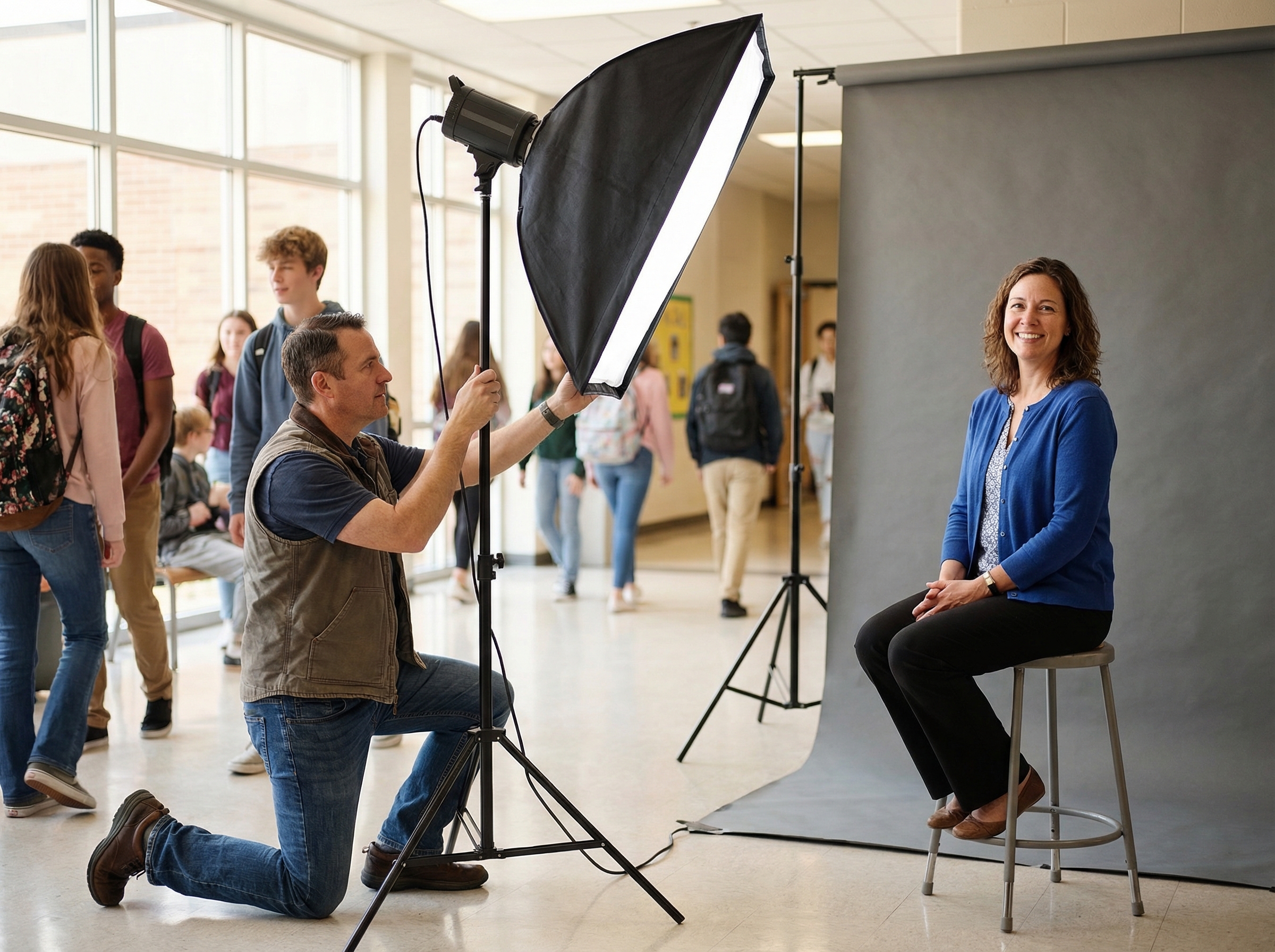 Teacher professional headshots provided by SA Picture Day
