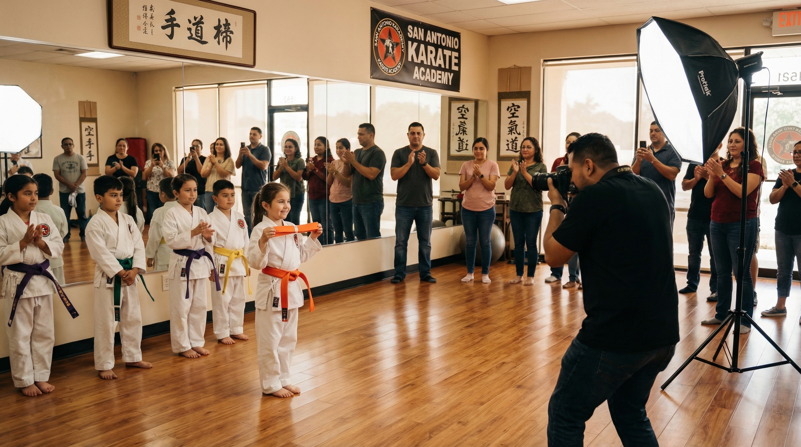 Martial arts belt testing photography