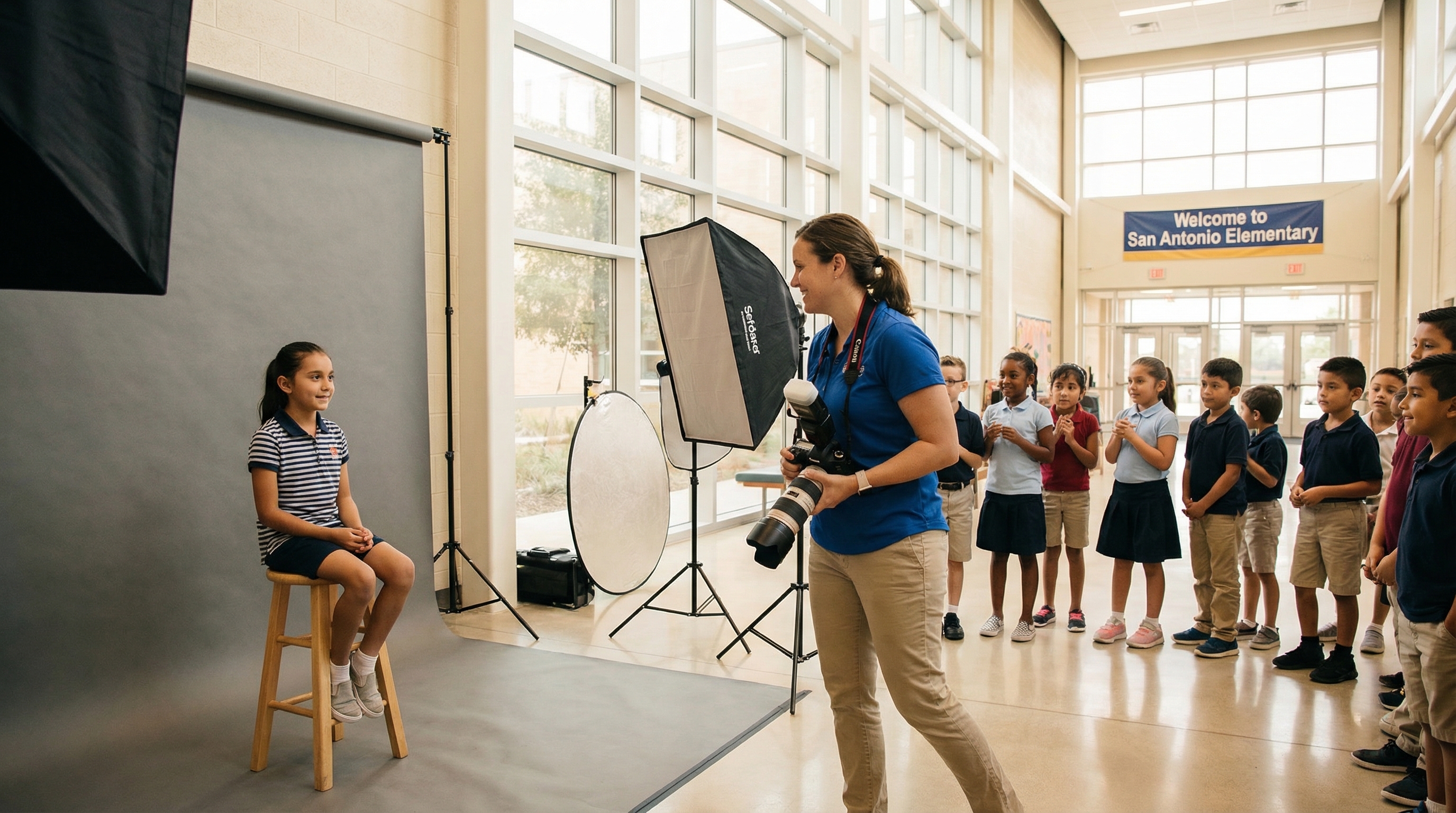 School picture day at a San Antonio elementary school