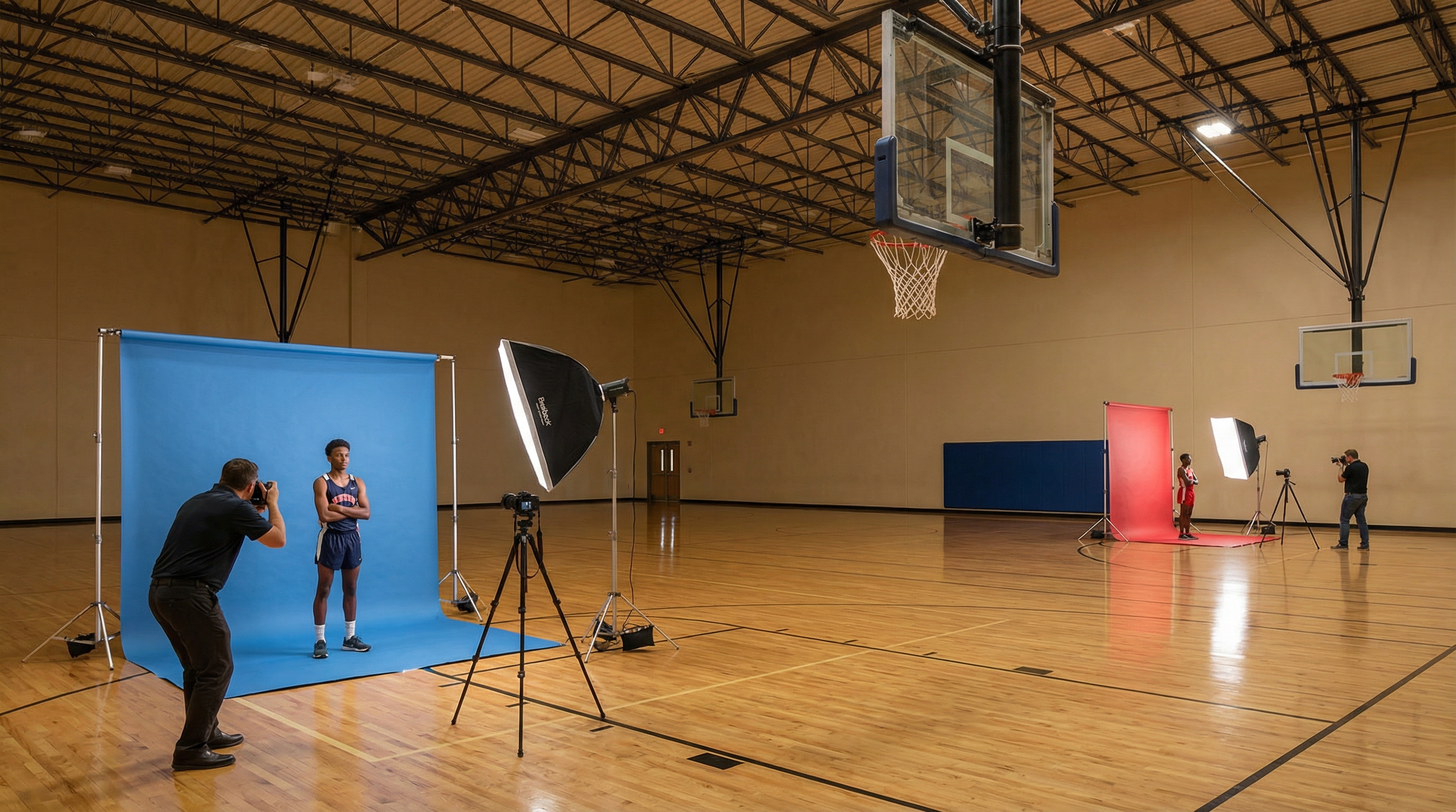 Portable sports photography station setup